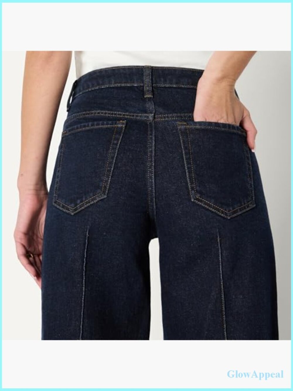 High-Rise Wide Leg Cuffed Jean - Low Stretch Denim - Picture 5 of 7